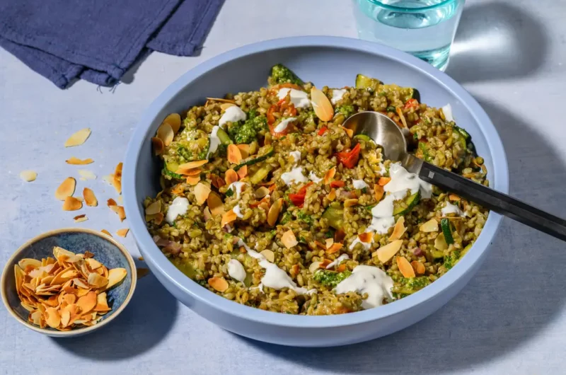 Freekeh, labneh et amandes